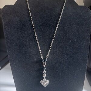 Vintage Silver Heart Pendant Necklace